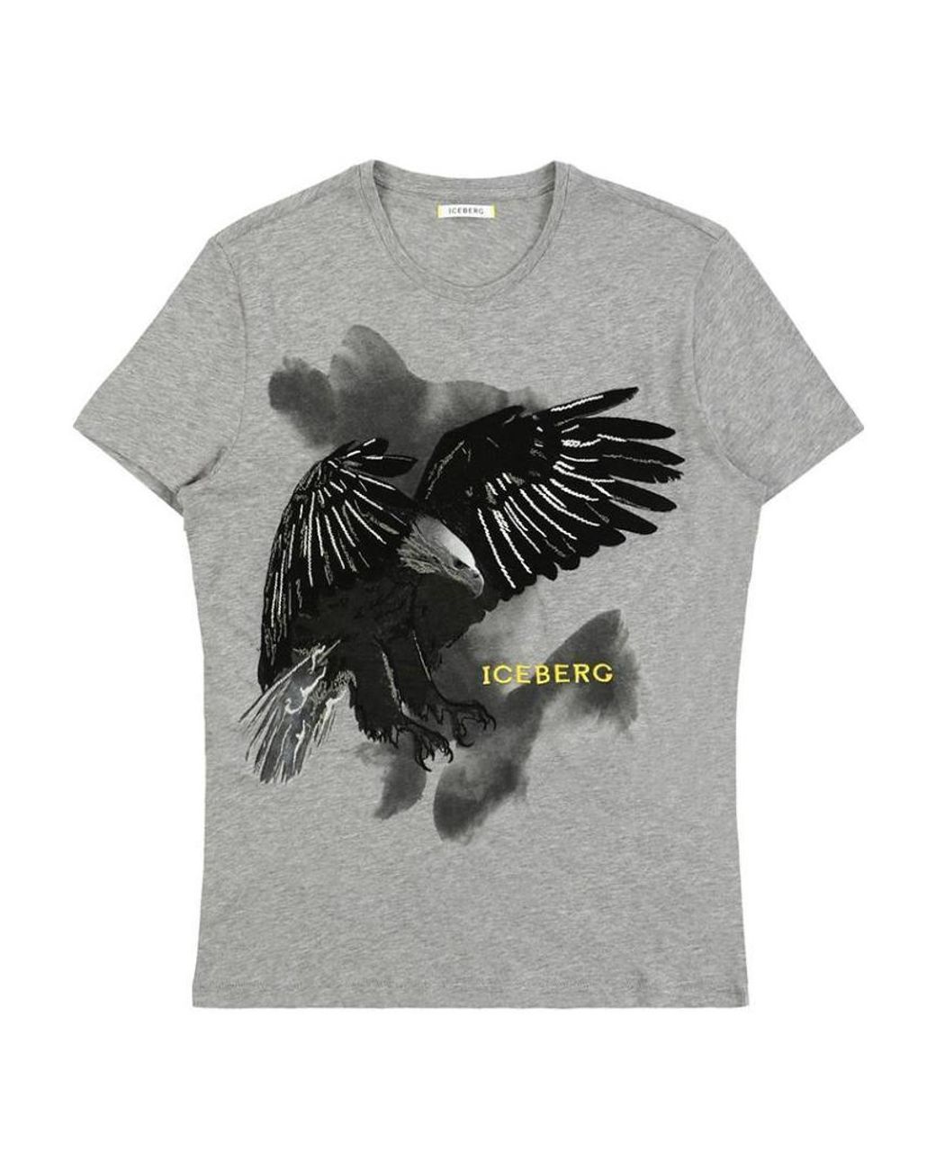 Iceberg Gray Printed T-Shirt for men