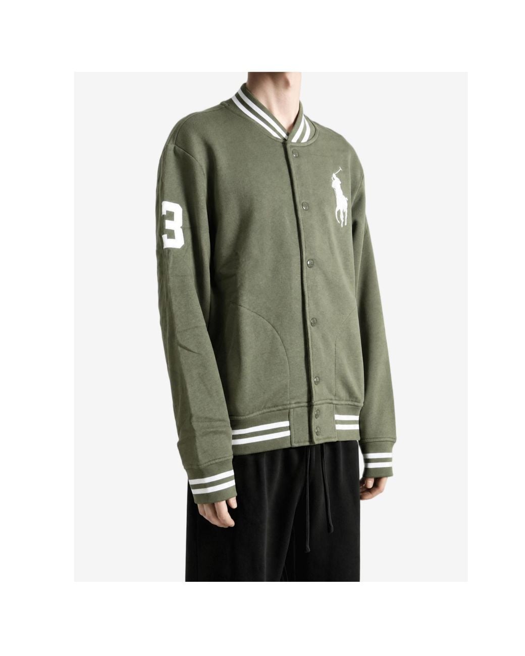 Polo Ralph Lauren Green Pony Embroidered Varsety Jacket for men
