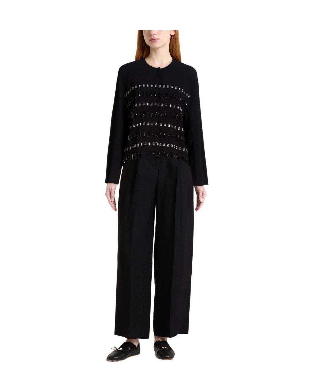 Max Mara Black Elegant Long-Sleeved Jacket