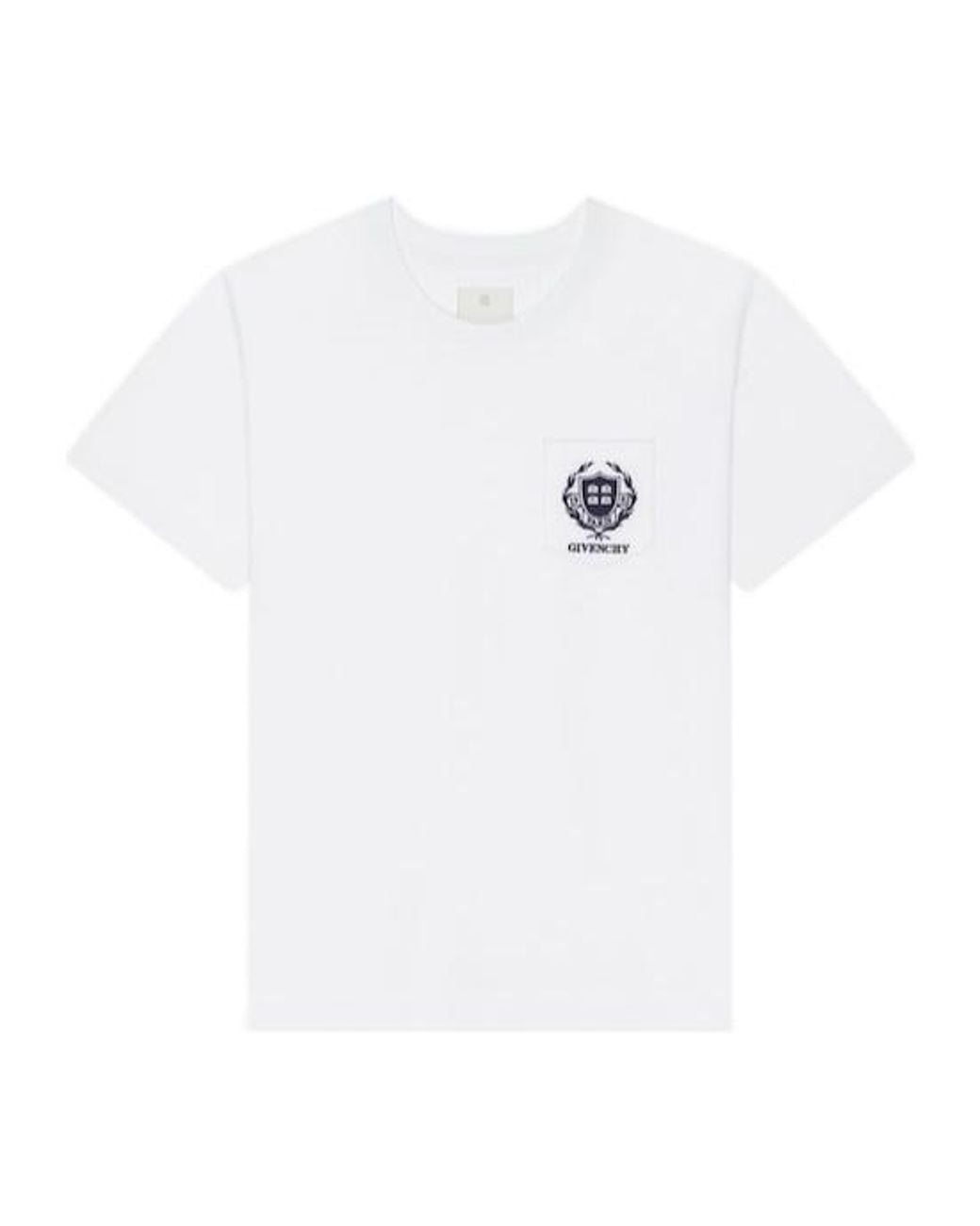 Givenchy White Crest Logo Embroidered T-Shirt for men