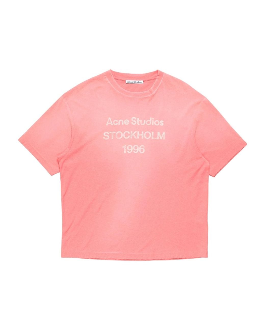 Acne Pink Sprayed Logo T-Shirt for men