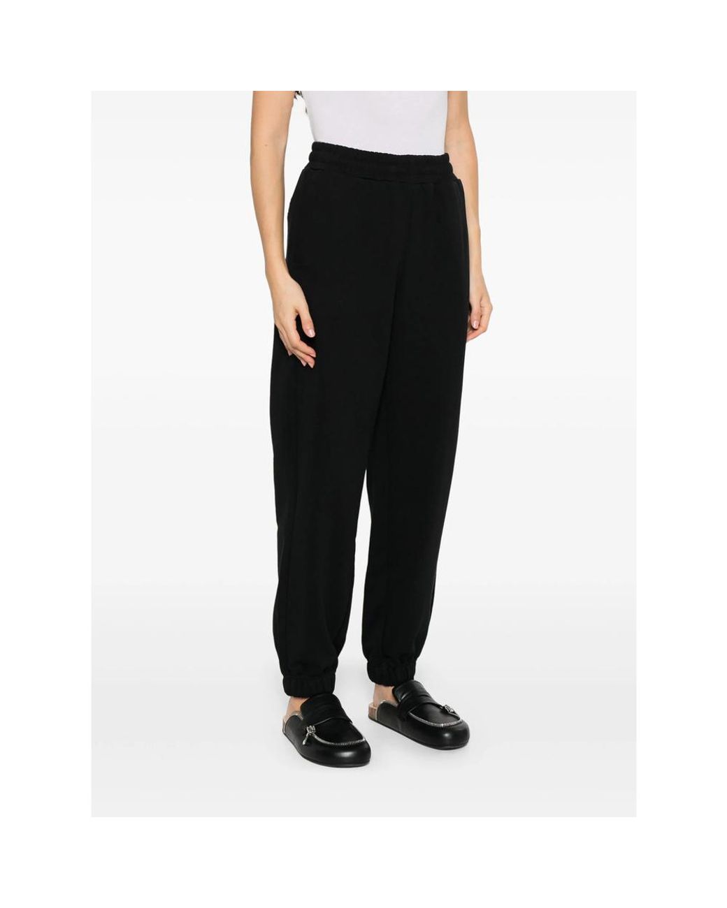 Calvin Klein Black Cotton Tapered Trousers