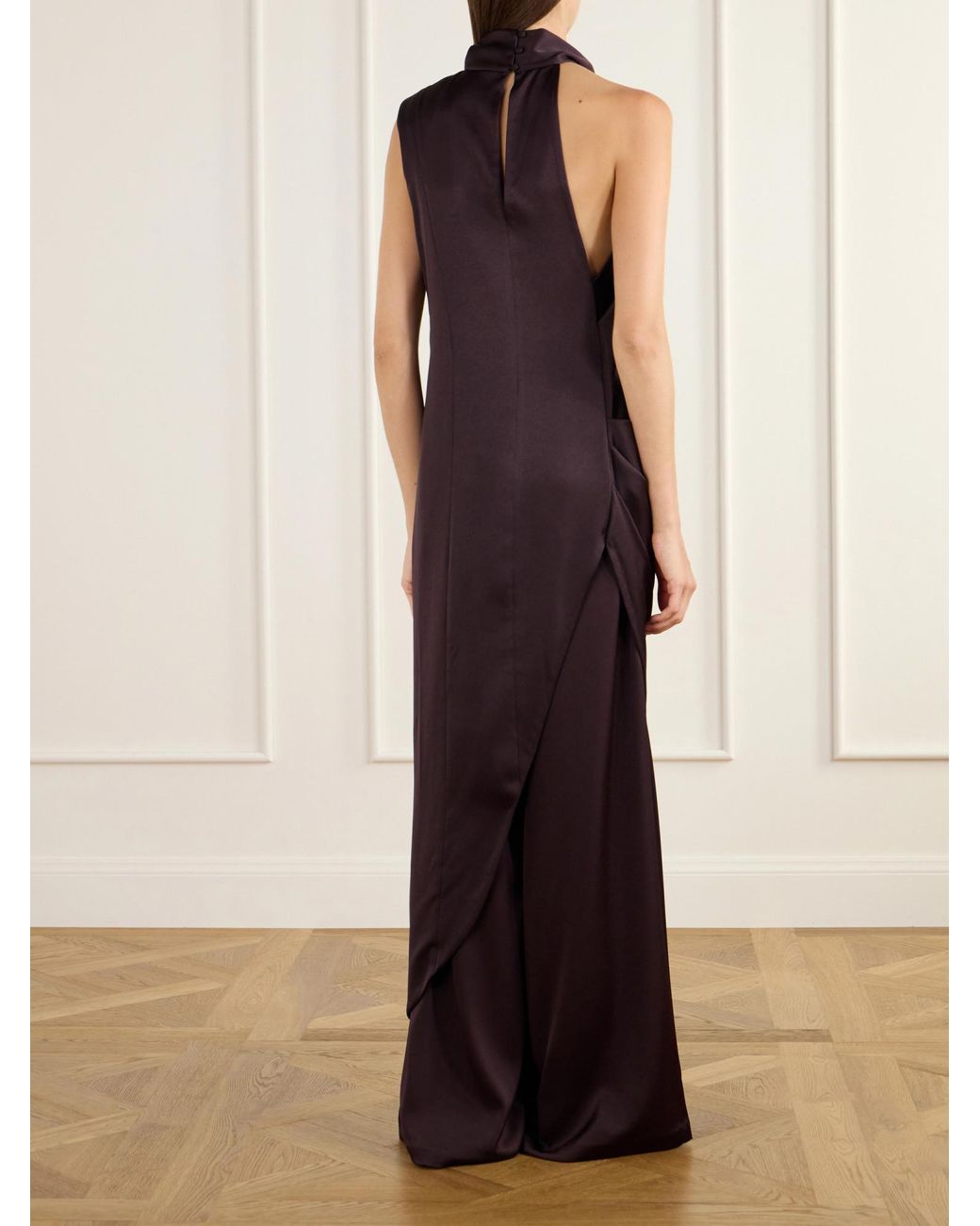 Johanna Ortiz Purple Draped Satin Top