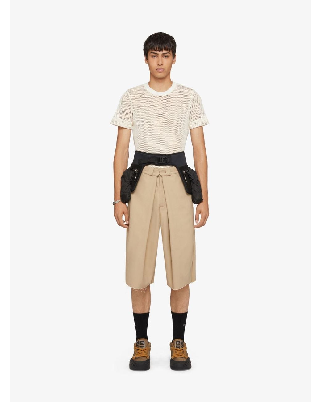 Givenchy Natural Raw Bottom Chino Bermuda Shorts for men