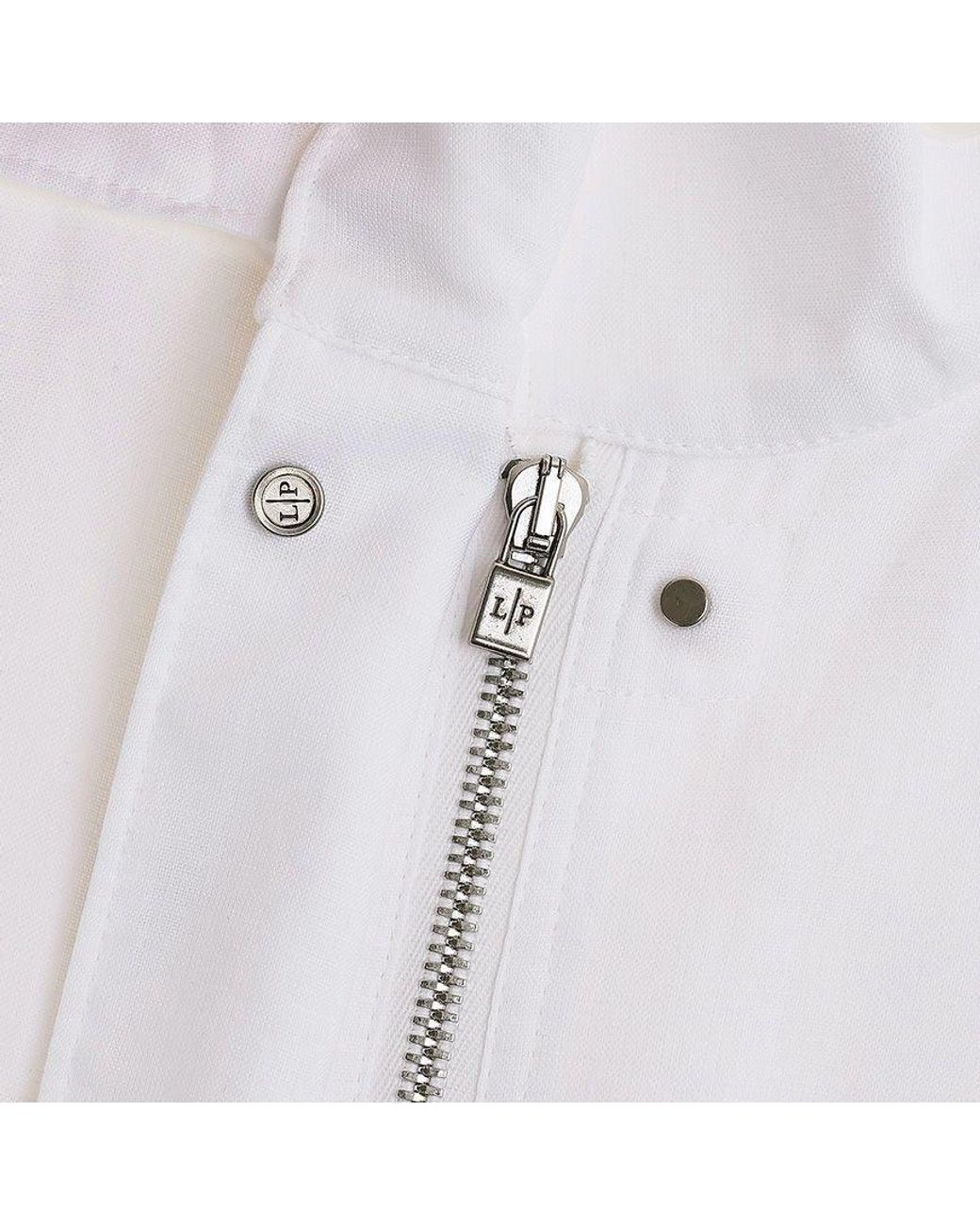 Loro Piana White Collared Drawstring Jacket