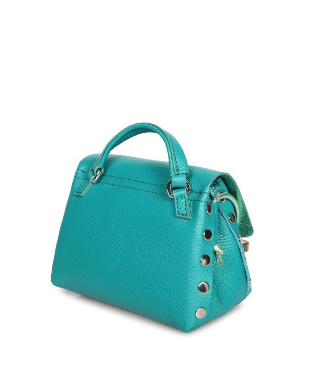 Zanellato Blue Studded Leather Shoulder Bag