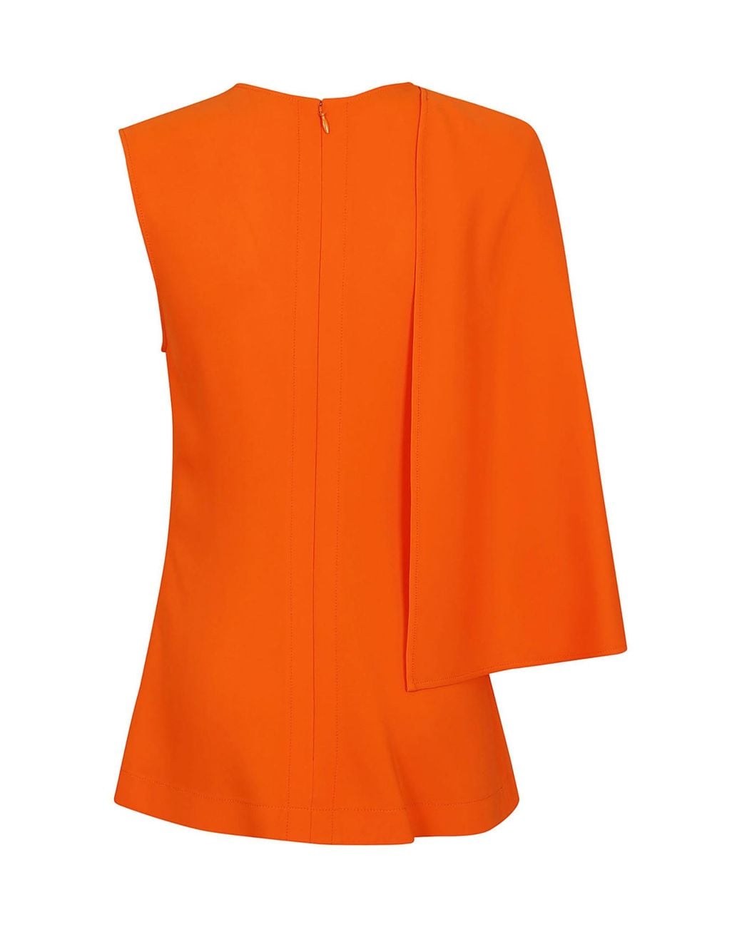 Stella McCartney Orange Asymmetric Cape-Detailed Top