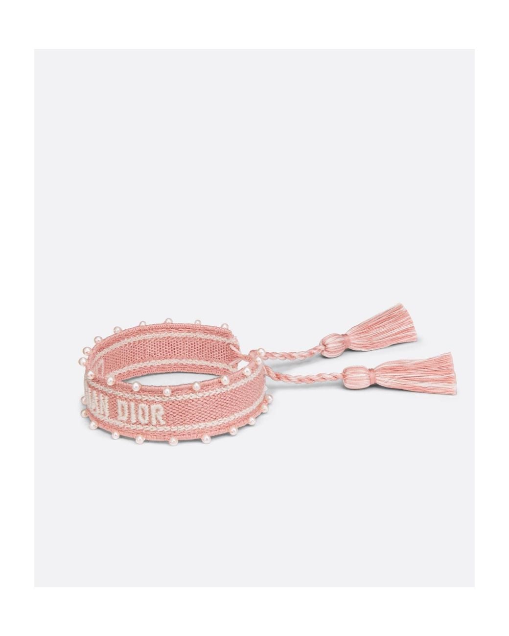 Dior Pink Embroidery And Resin Pearl Bracelet