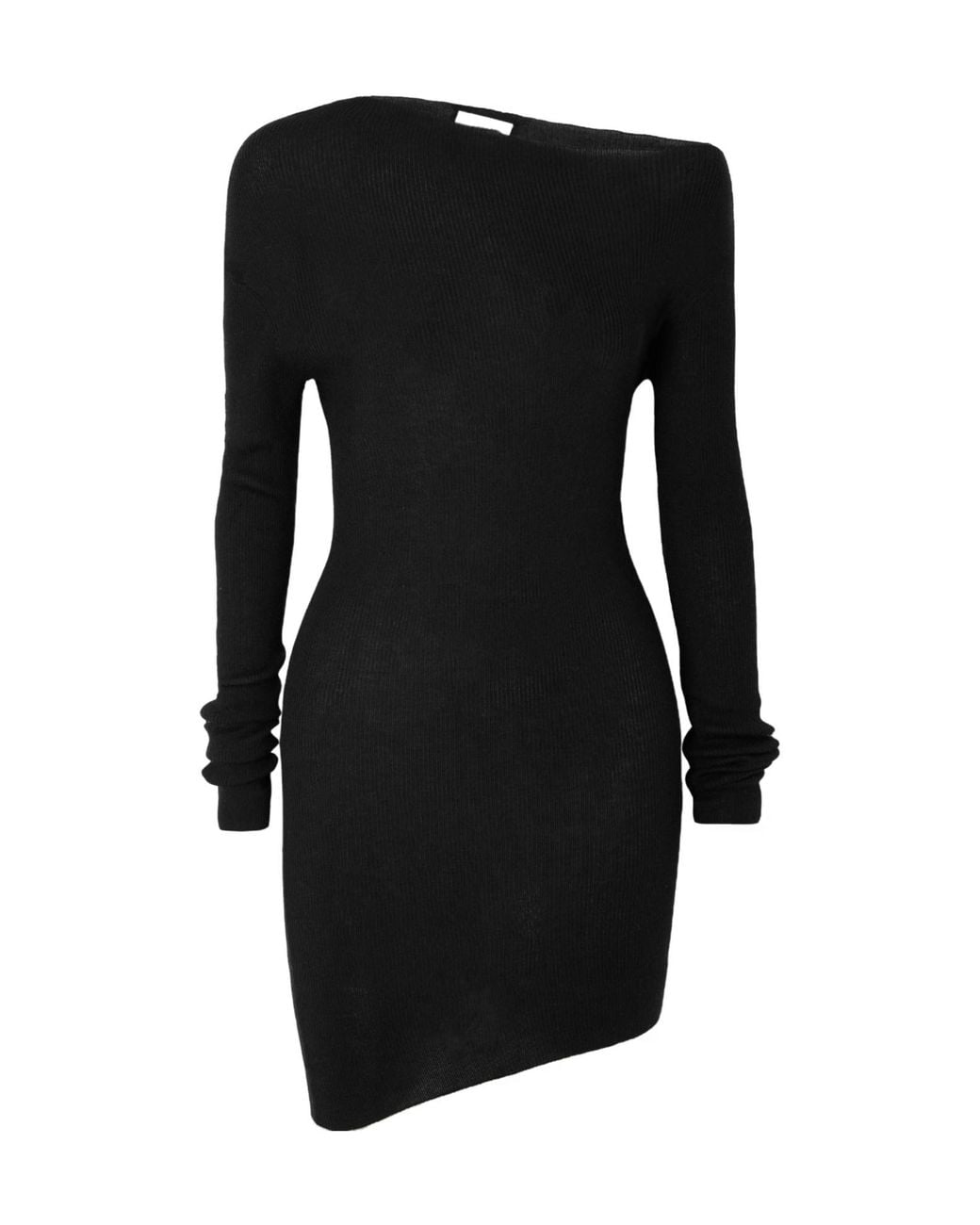 LeKasha Black Slim-Fit Hem Knit Mini Skirt