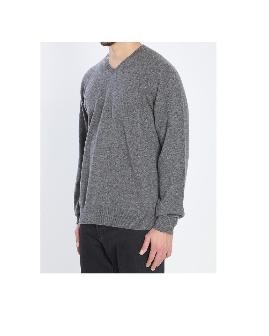The Row Gray Rod V-Neck Knitted Jumper for men