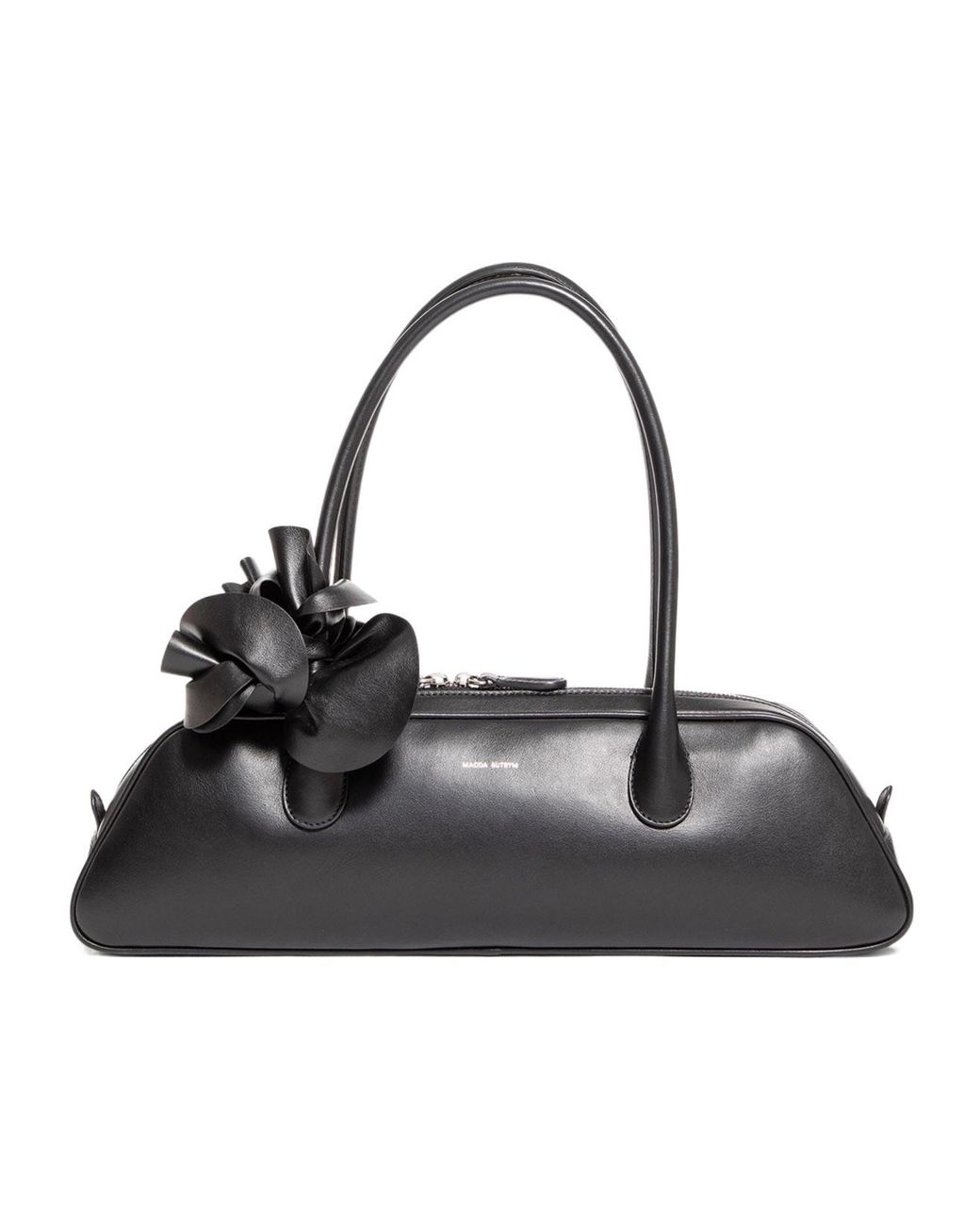 Magda Butrym Black Brigitte Floral Handle Shoulder Bag