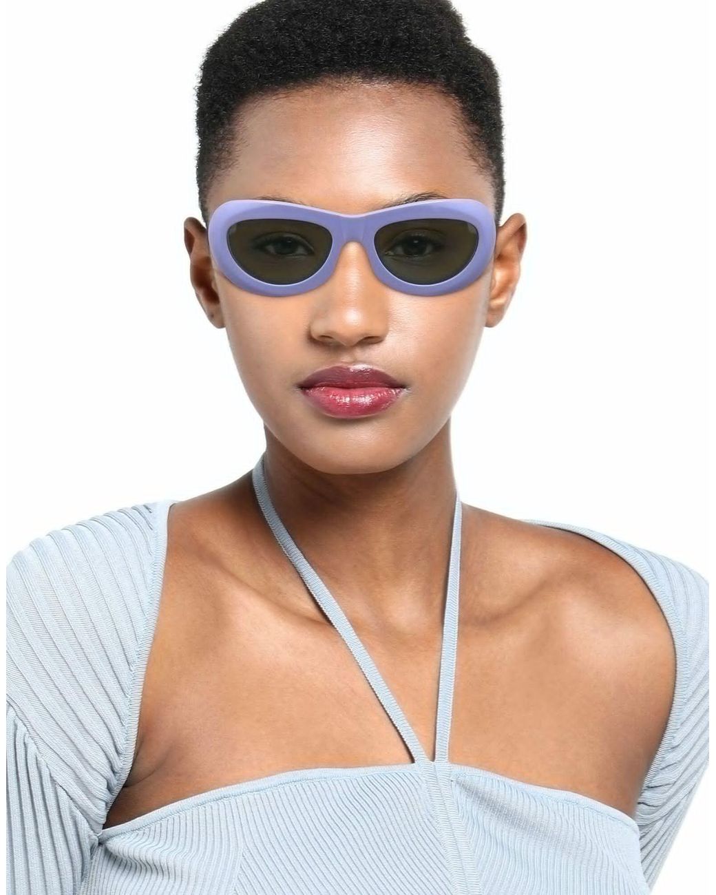 Marni Blue Oval Plastic Spectacle Frame