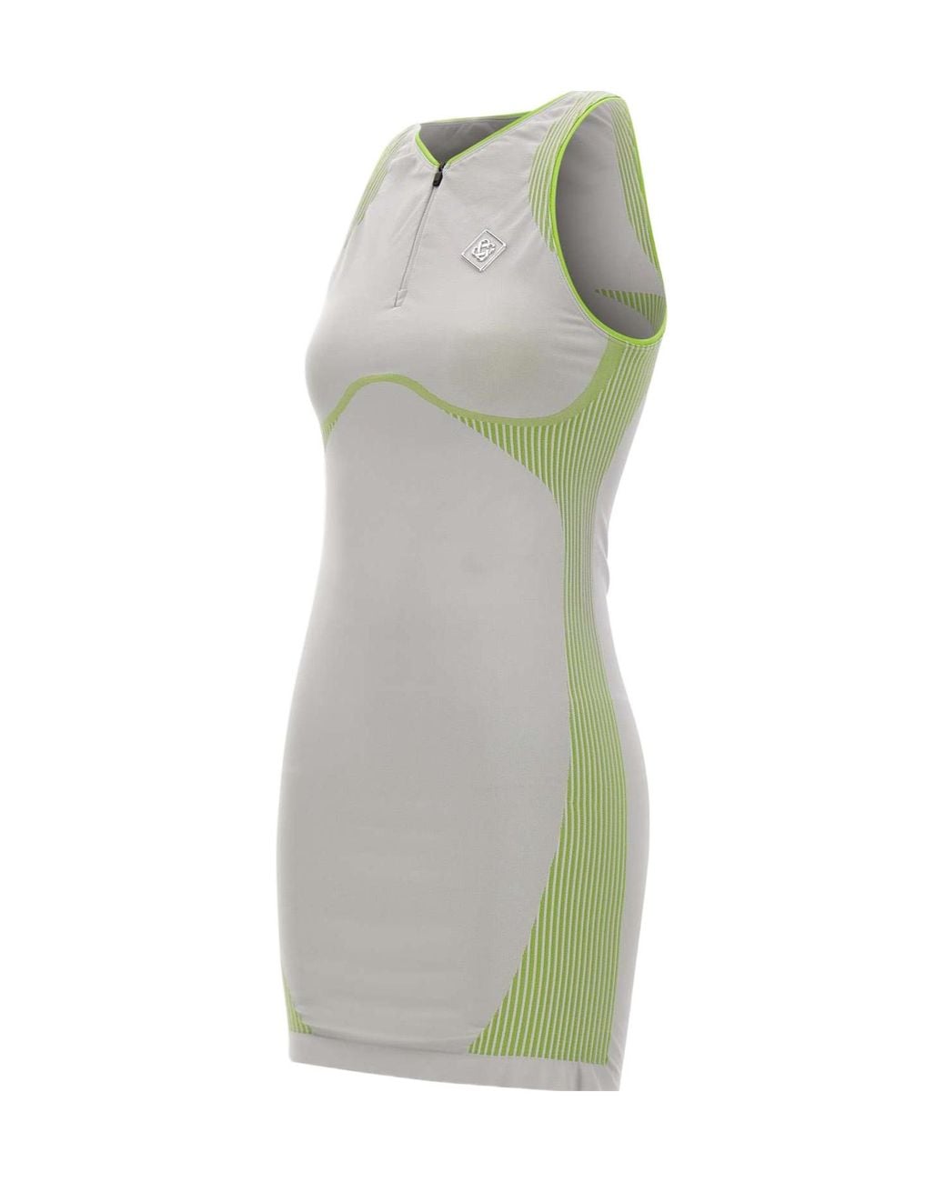 Casablanca Gray Zip-Front Sleeveless Dress