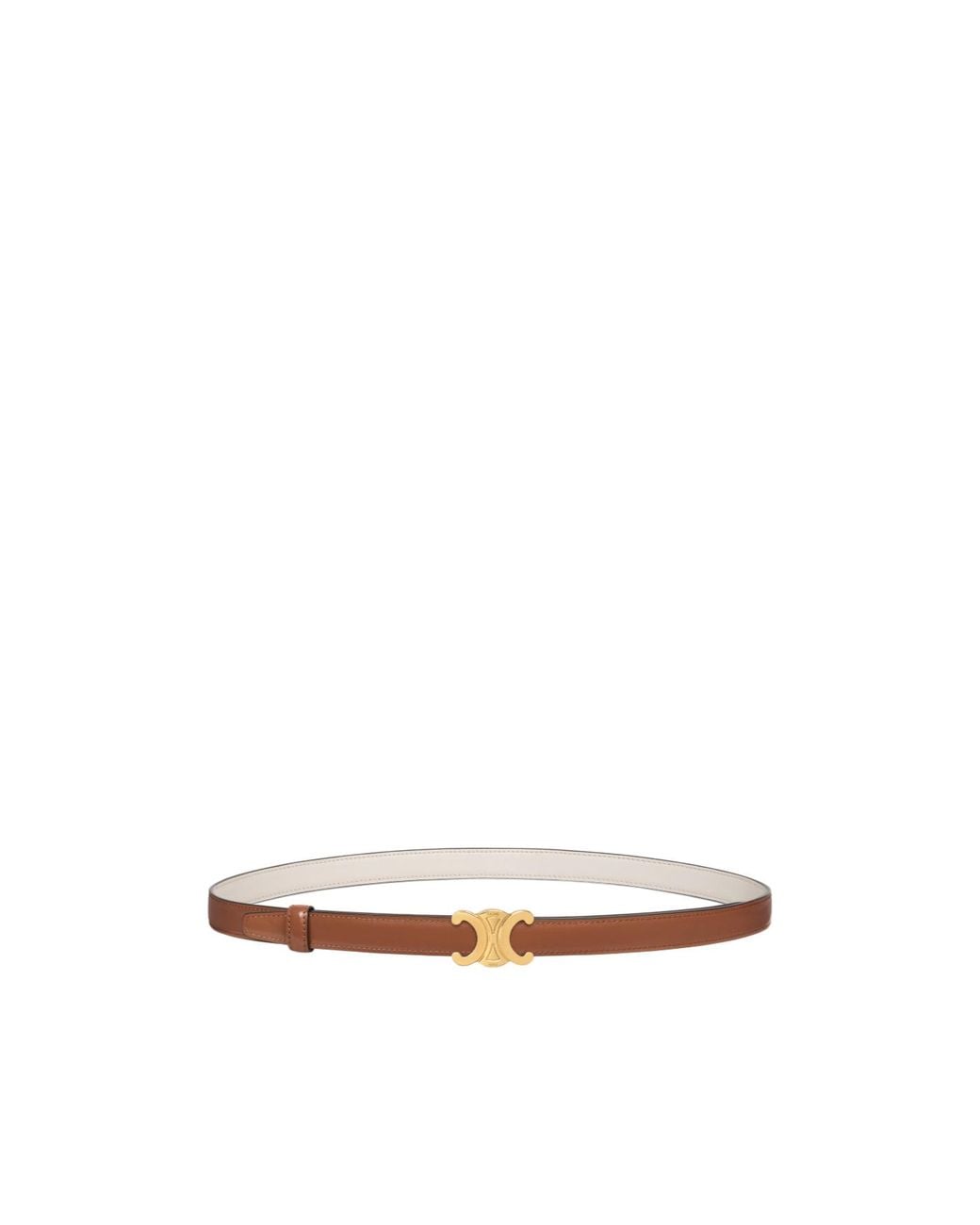 Céline White Triomphe Buckle 18 Mm Reversible Belt