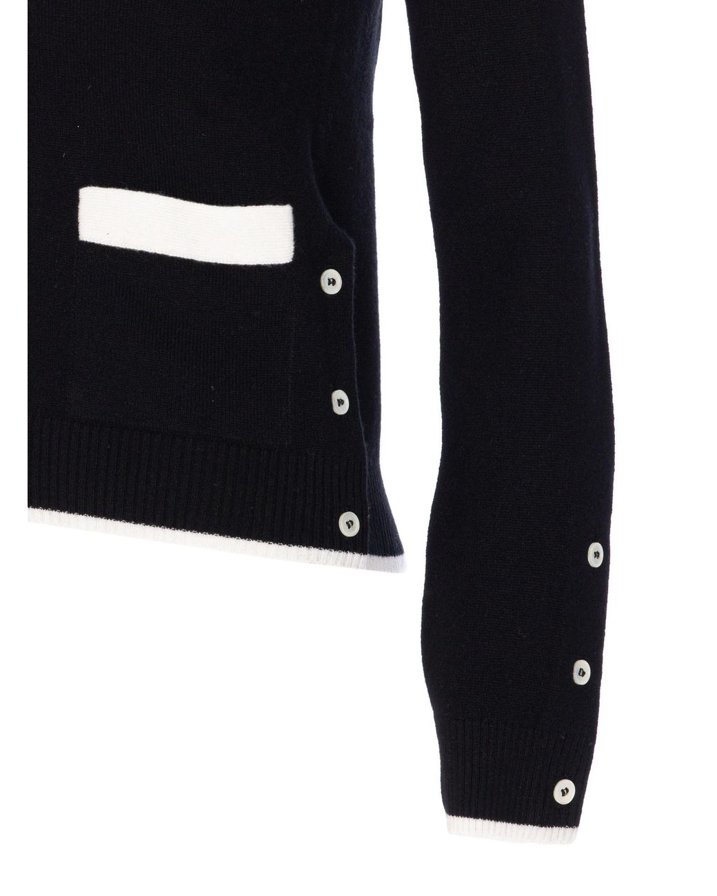 Thom Browne Blue V-Neck Knitted Cardigan