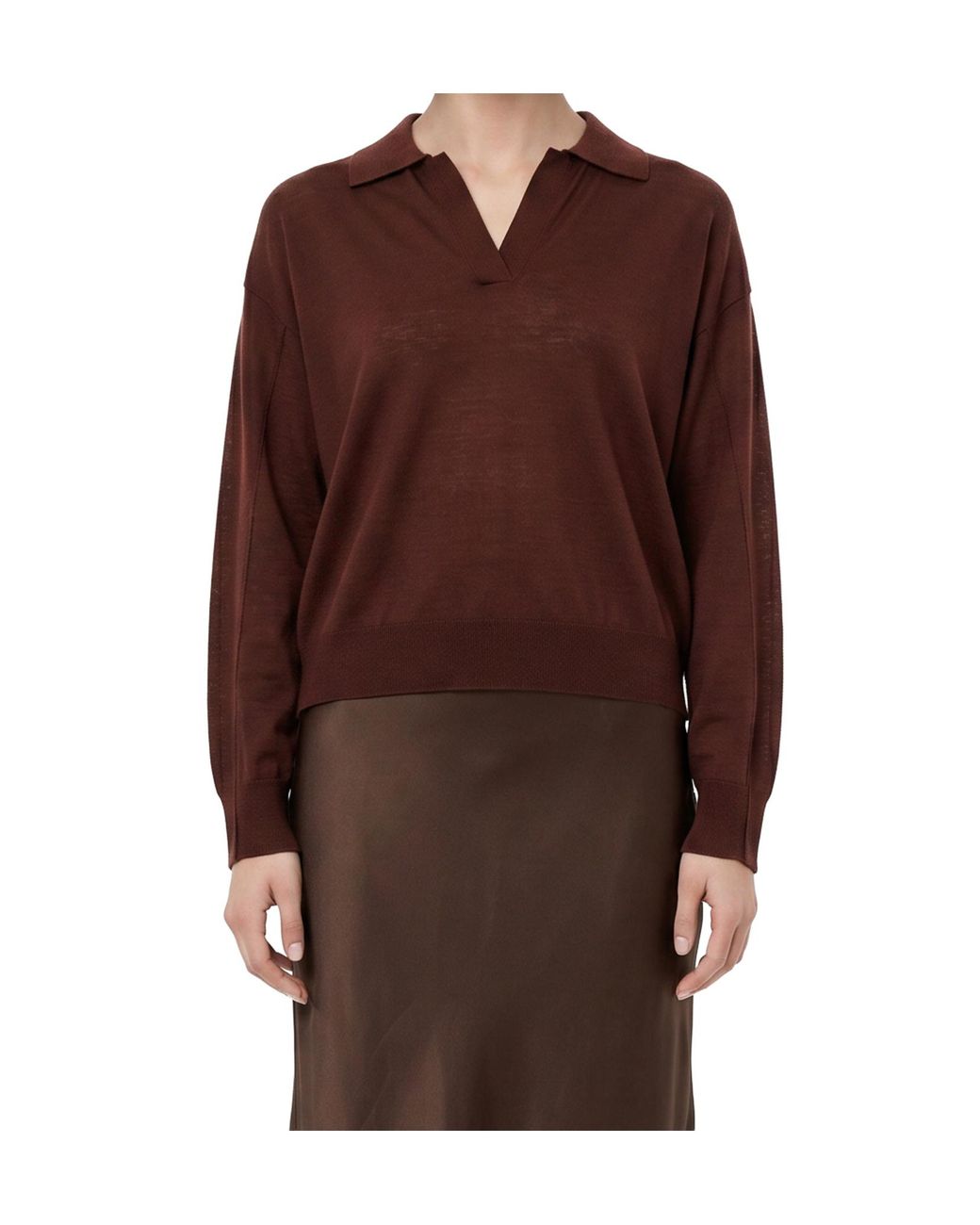 Soeur Brown Fleming Polo Knitted Sweater