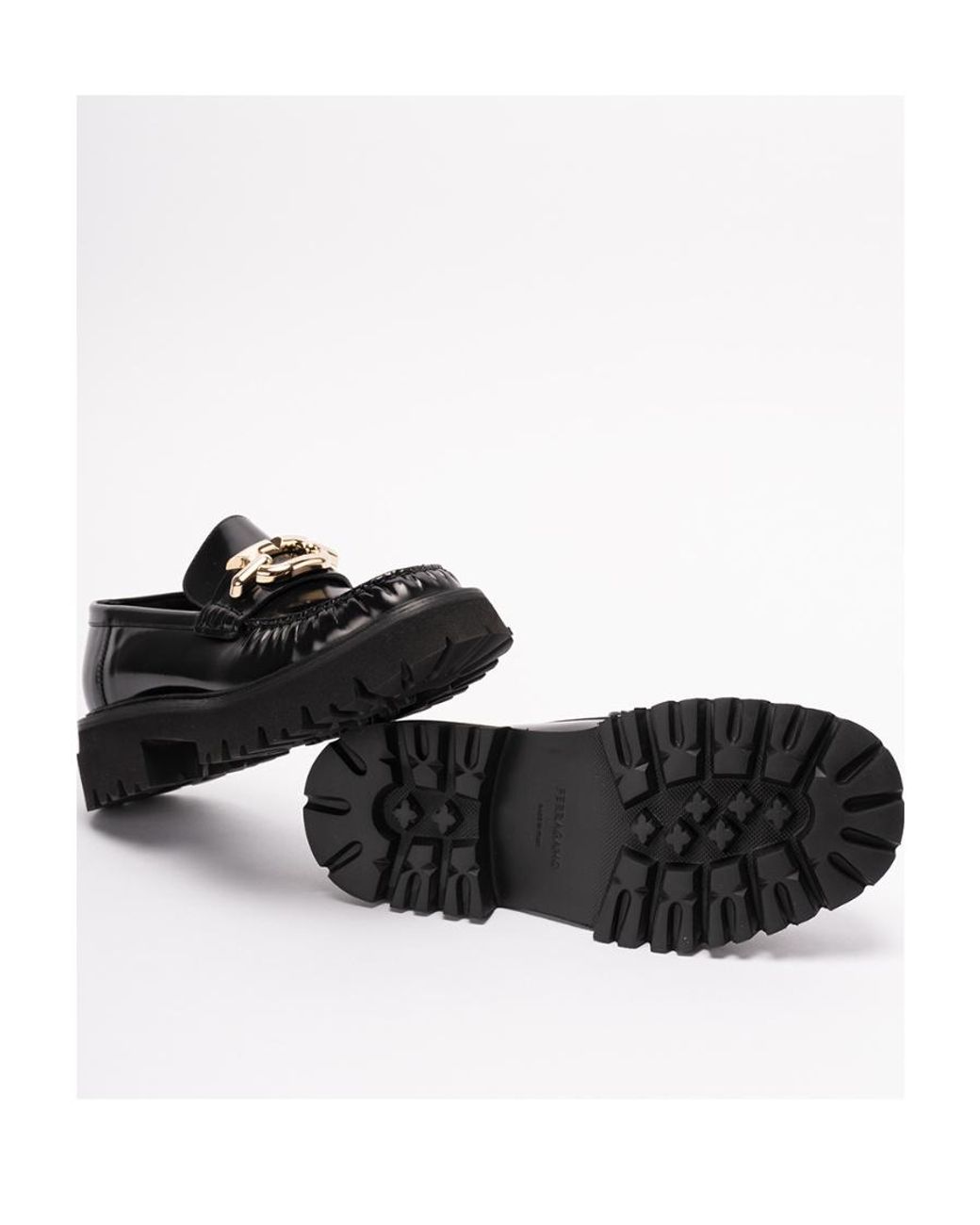 Ferragamo Black Ferragamo Gancini Buckle Slip-On Loafers