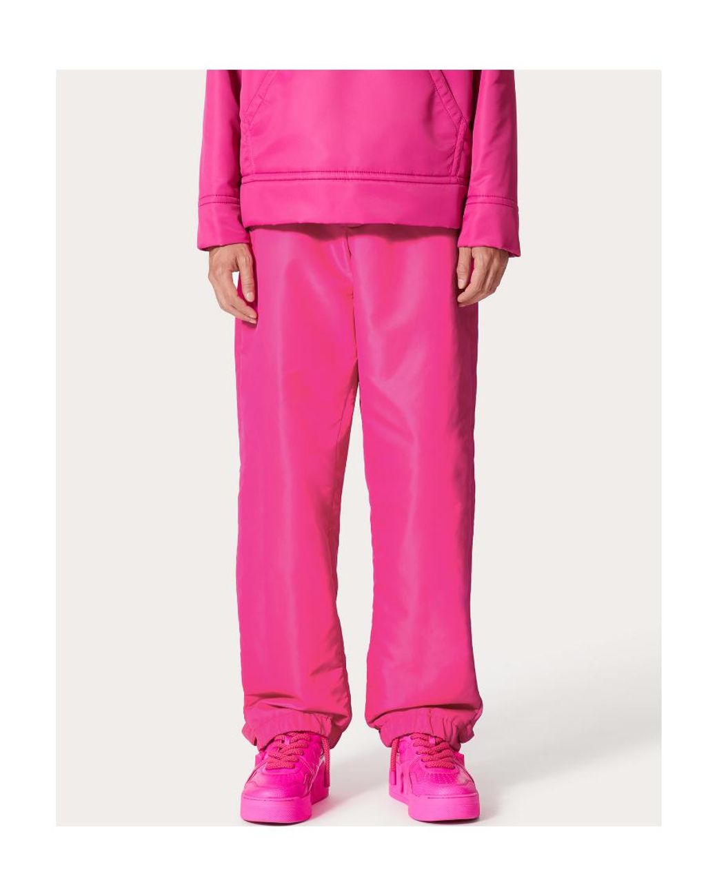 Valentino Pink Mid-Rise Straight Leg Trousers for men