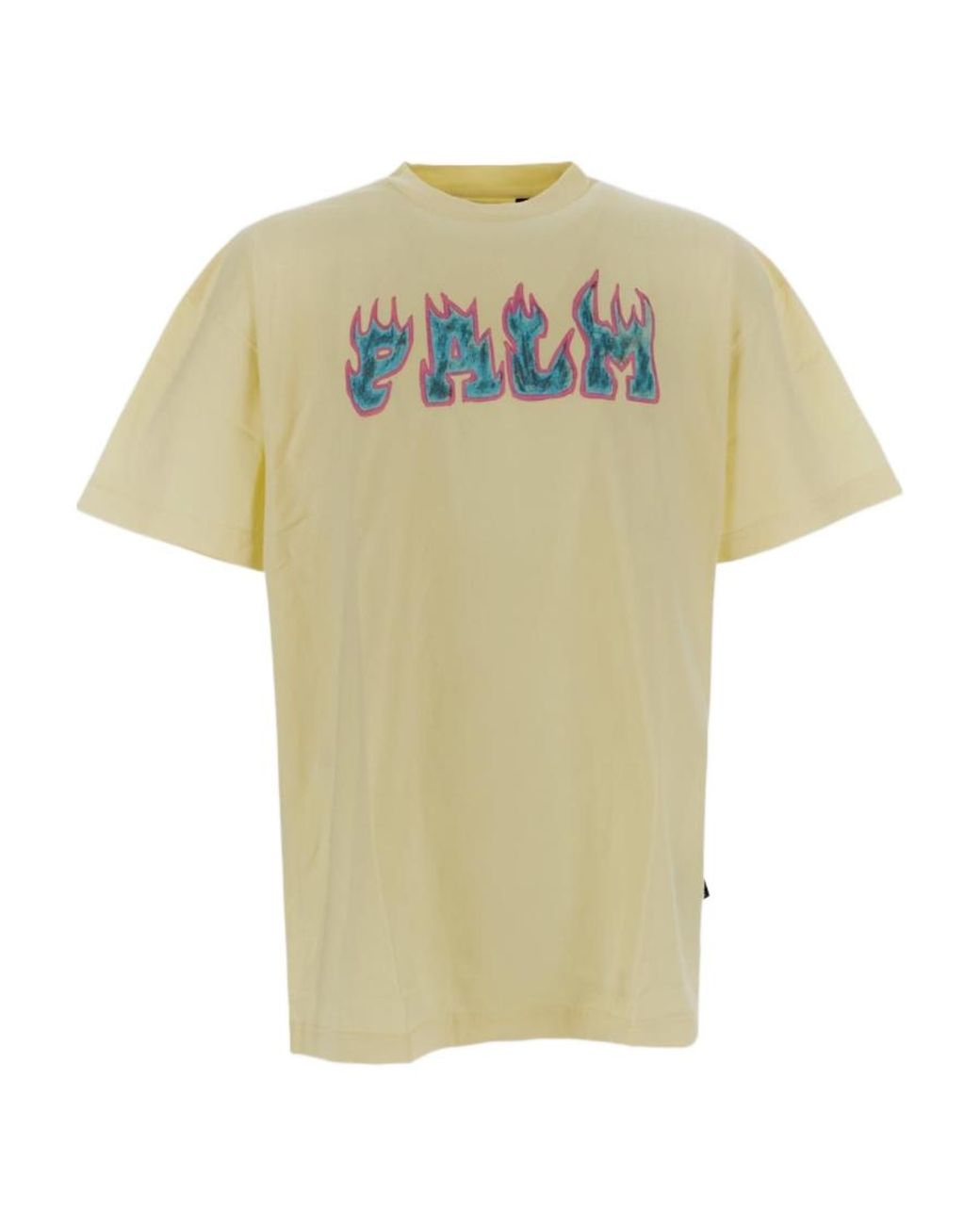 Palm Angels Yellow Flames Logo-Print T-Shirt for men
