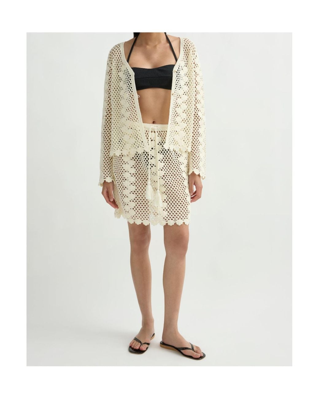 Posse White Saskia Crochet Cardigan