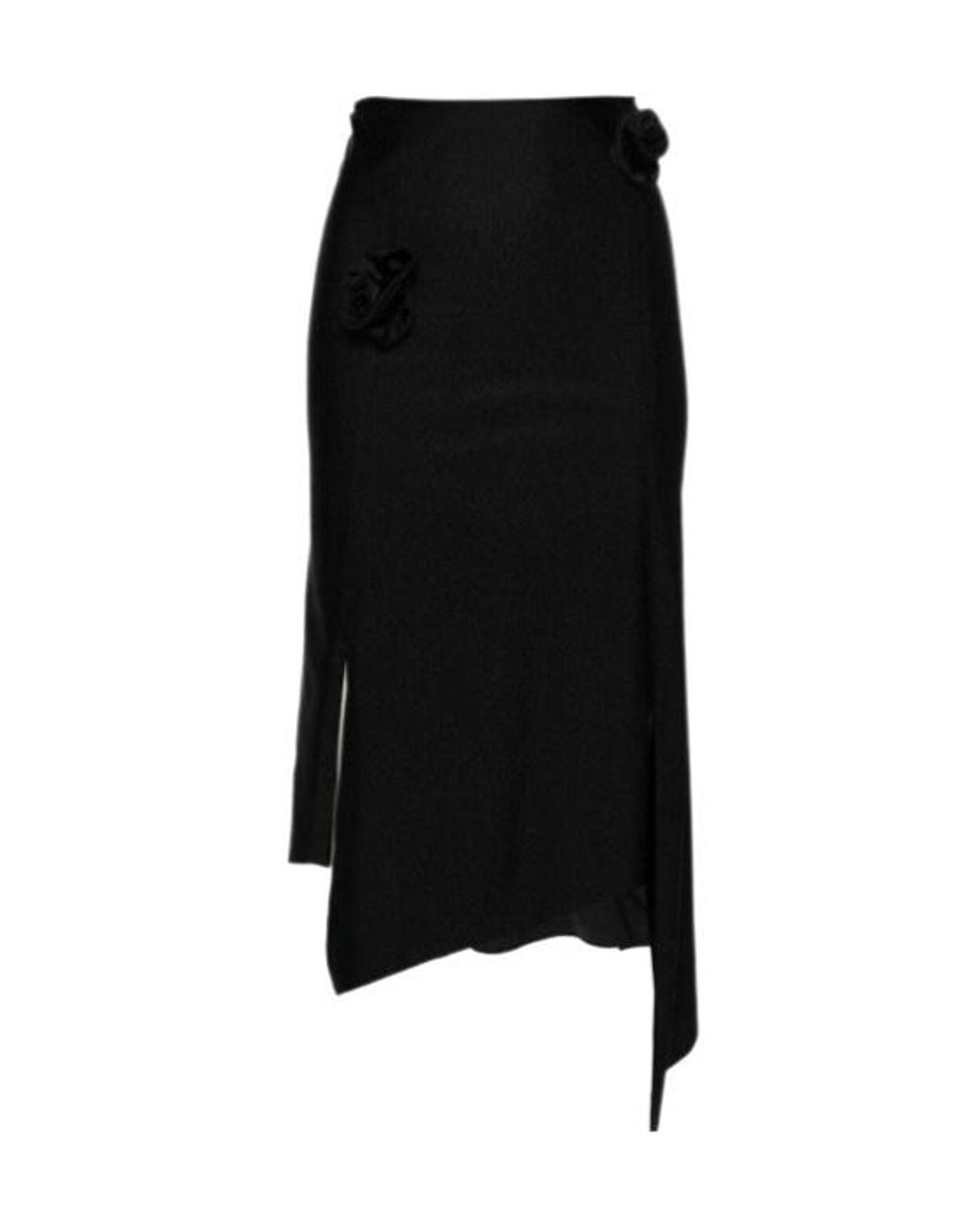 Coperni Black High-Waisted Flower Decal Skirt