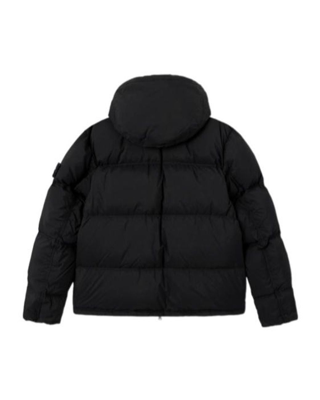 Stone Island Black Hooded Puffer Down Jacket for men
