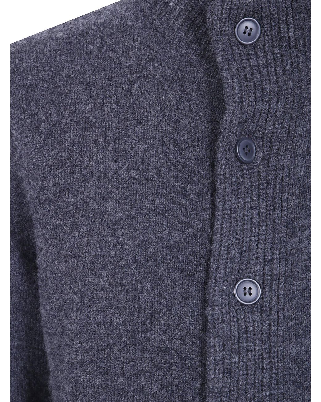 Barbour Blue Essential Elbow-Patch Cardigan for men