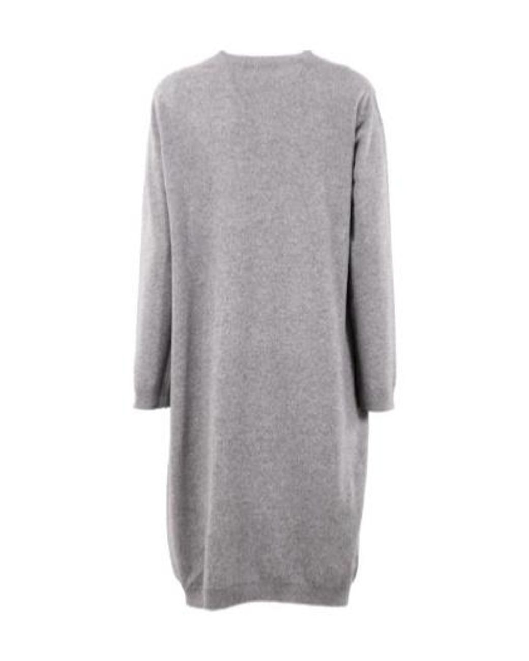 Fabiana Filippi Gray Metal Detail Wool Dress