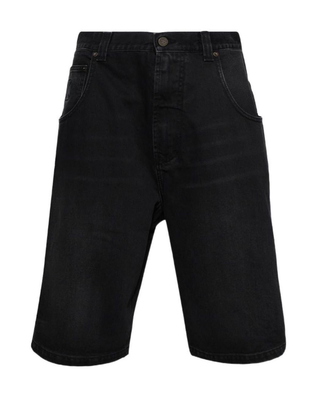 Vetements Black Faded Buttoned Denim Shorts for men