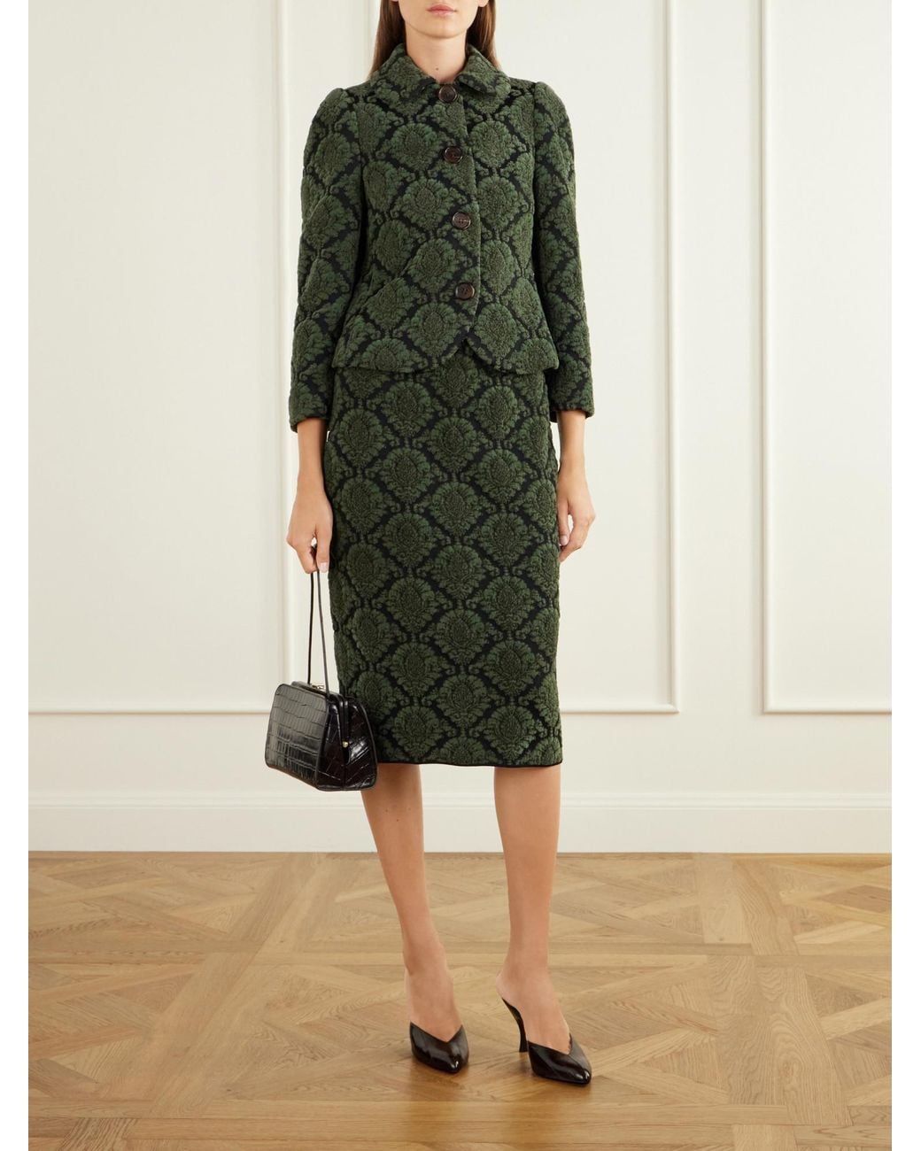ShuShu/Tong Green Pile-Jacquard Jacket