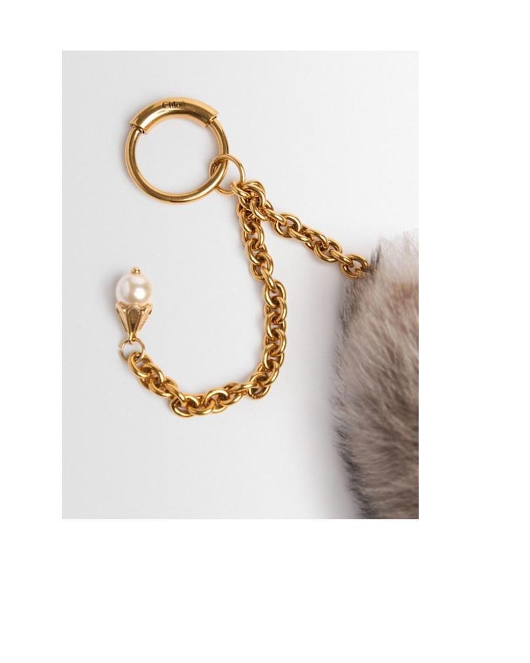 Chloé White Queue Bag Charm