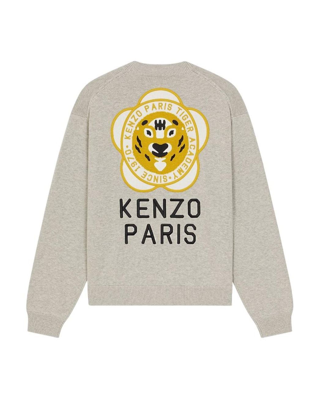 KENZO White Tiger Academy Buttoned Cardigan for men