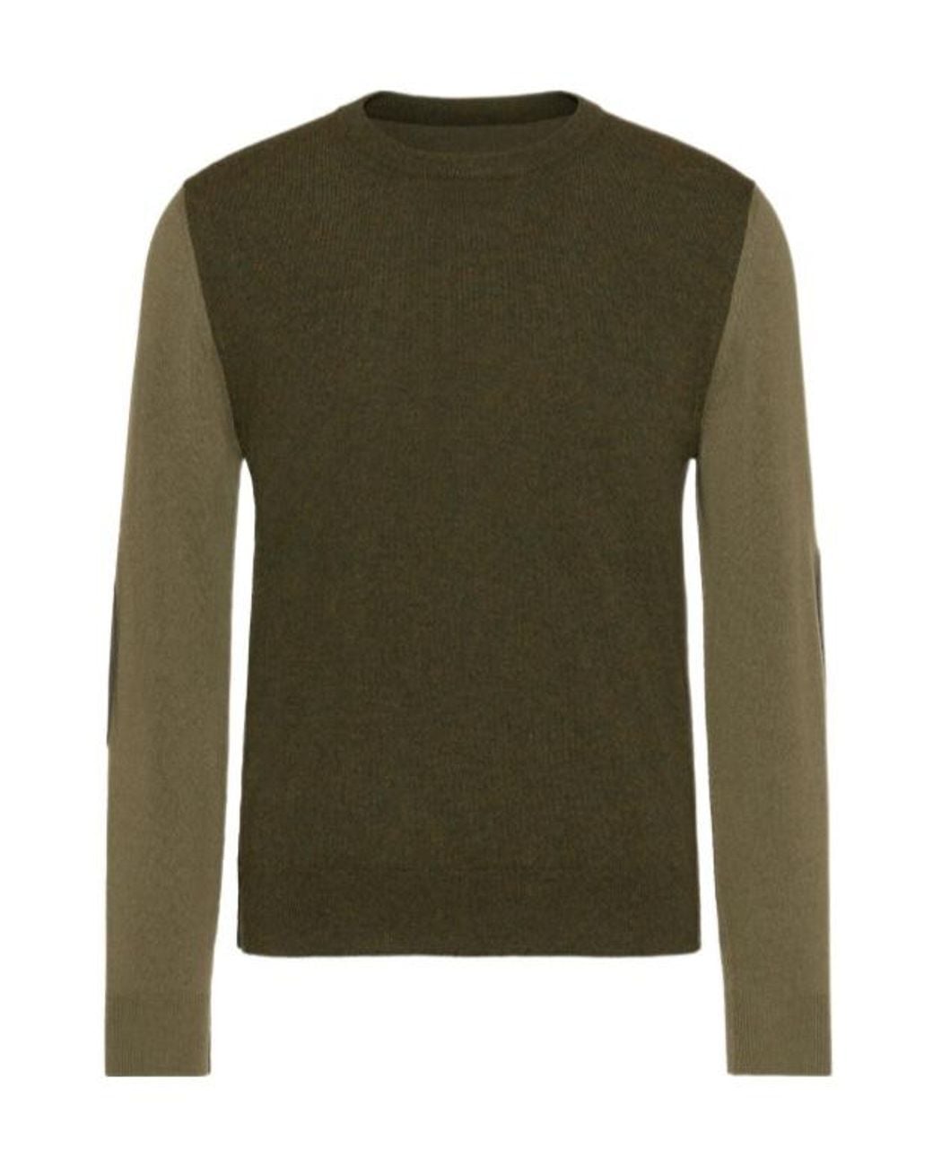 Maison Margiela Green Two-Tone Knitted Jumper for men