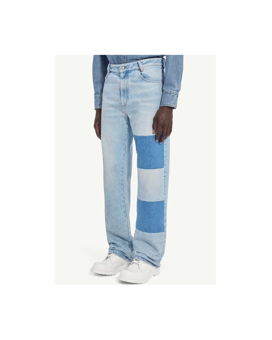 MM6 by Maison Margiela Blue Patchwork Jeans for men