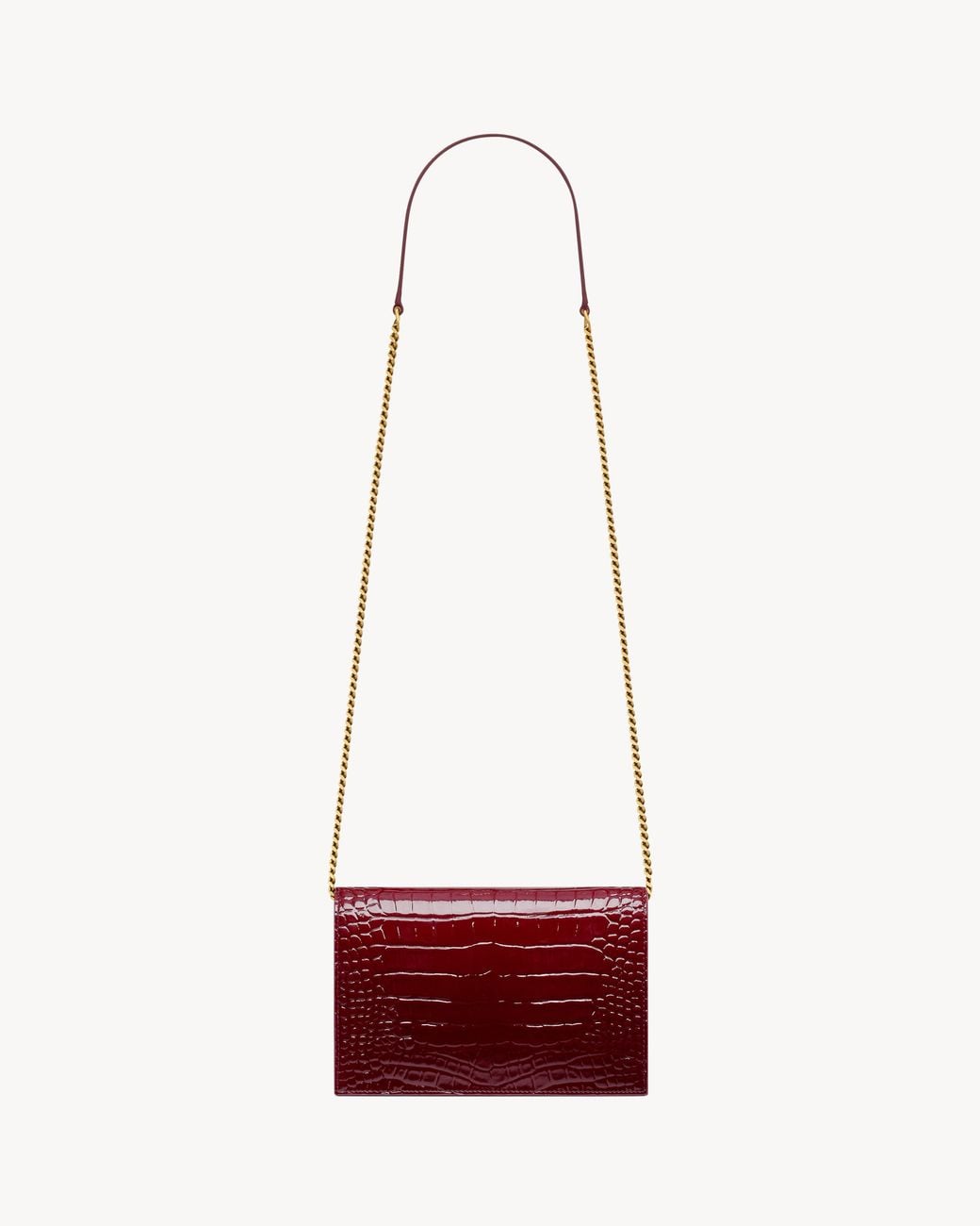 Saint Laurent Red Cassandre Envelope Chain Wallet