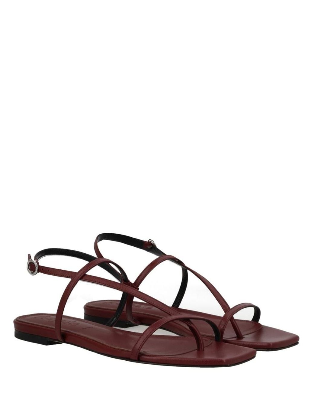 Aeyde Brown Square-Toe Flat Sandals