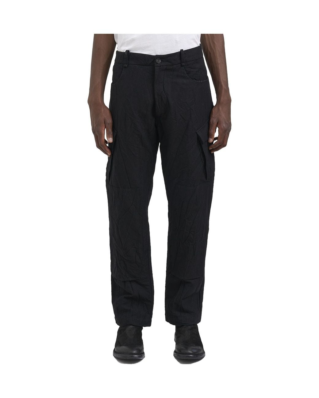 Masnada Black Casual Trousers With Belt Loops for men