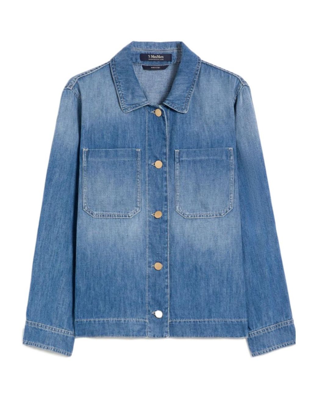 Max Mara Blue Cotton And Linen Denim Jacket