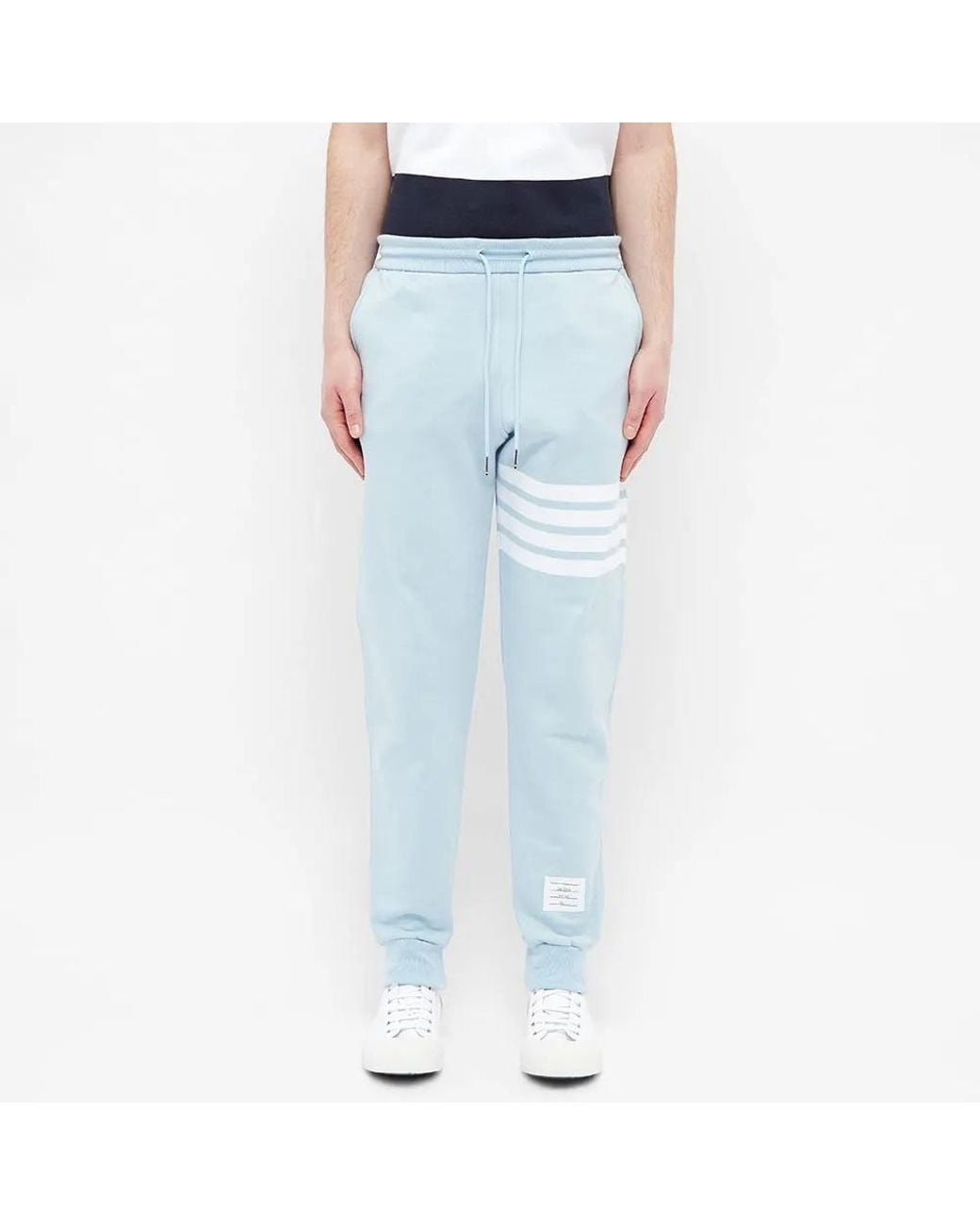 Thom Browne Blue Four-Bar Detailed Track Pants for men