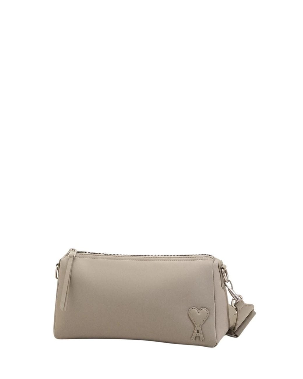 AMI White Padded Leather Marcel Shoulder Bag for men