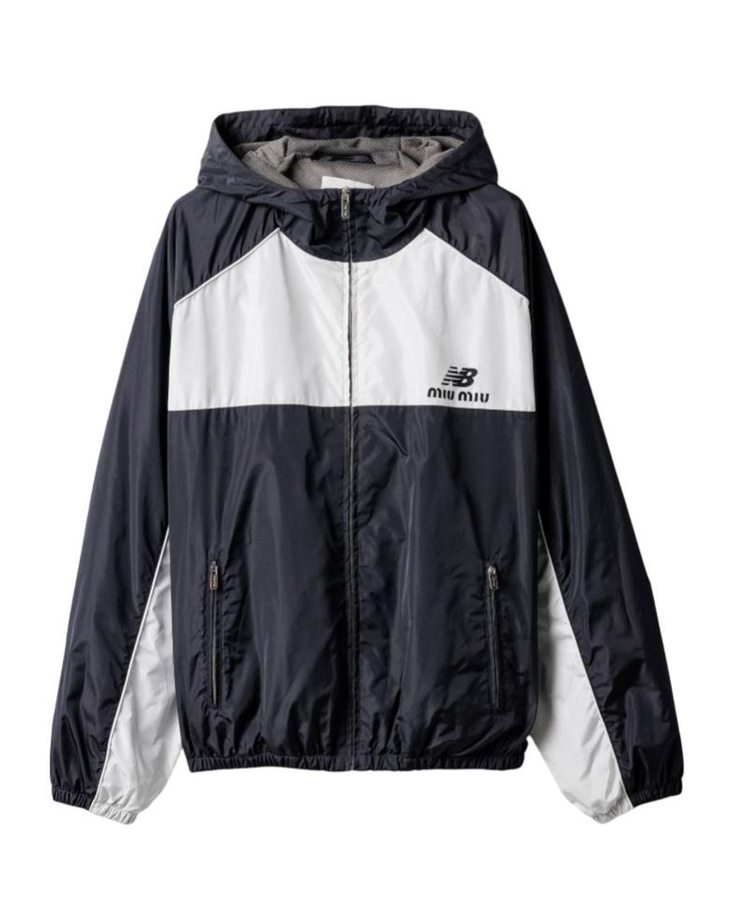 Miu Miu Black Technical Poplin Hoodie Jacket