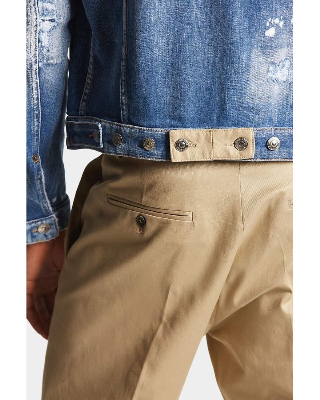 DSquared² Blue Ripped Denim Jacket for men