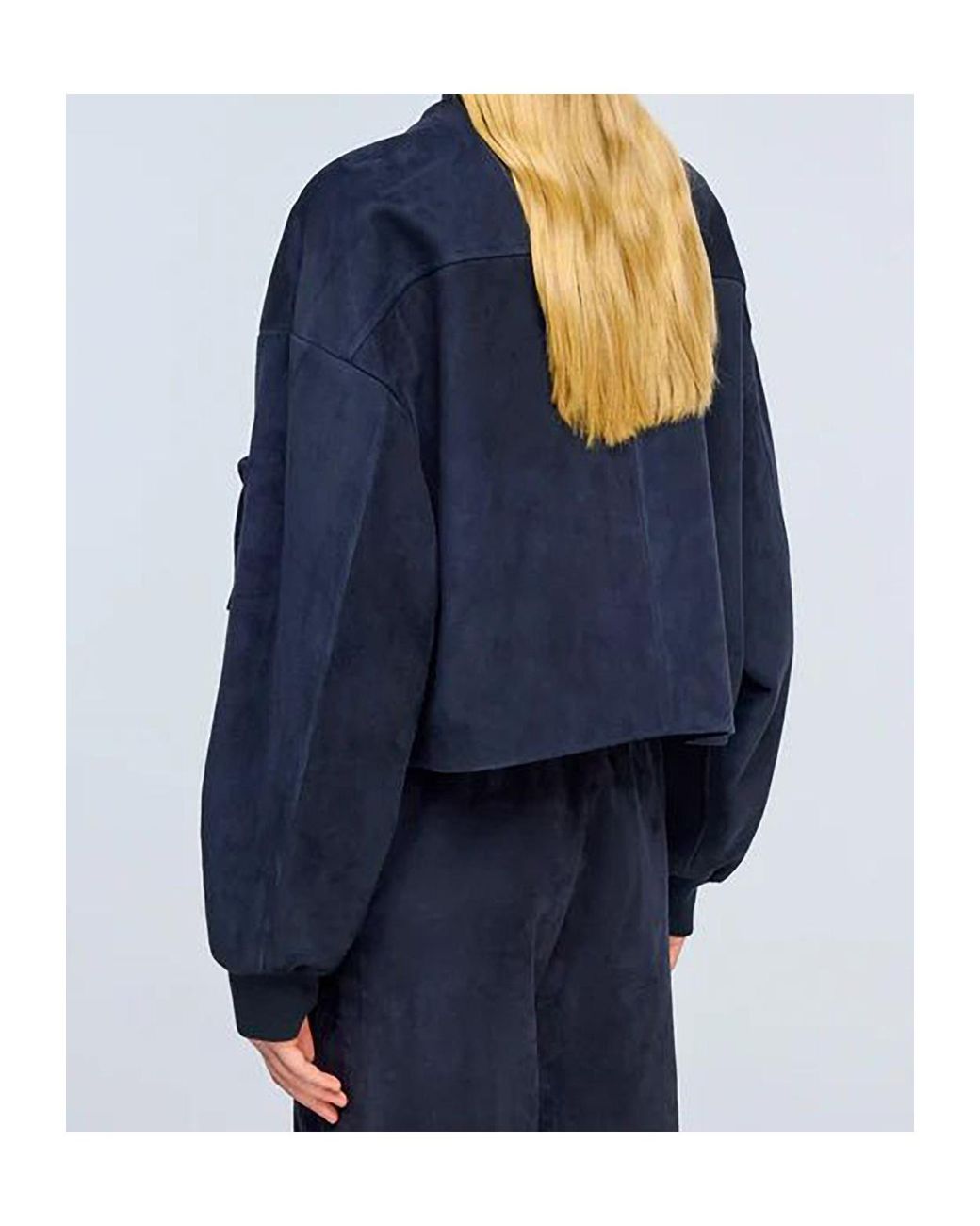 Semicouture Blue Casual Leather Jacket