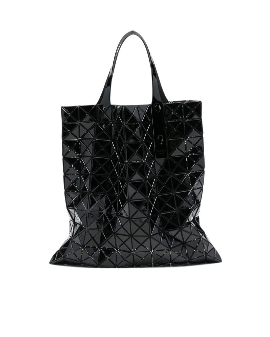 Issey Miyake Black Geometric Patterned Top Handle Bag