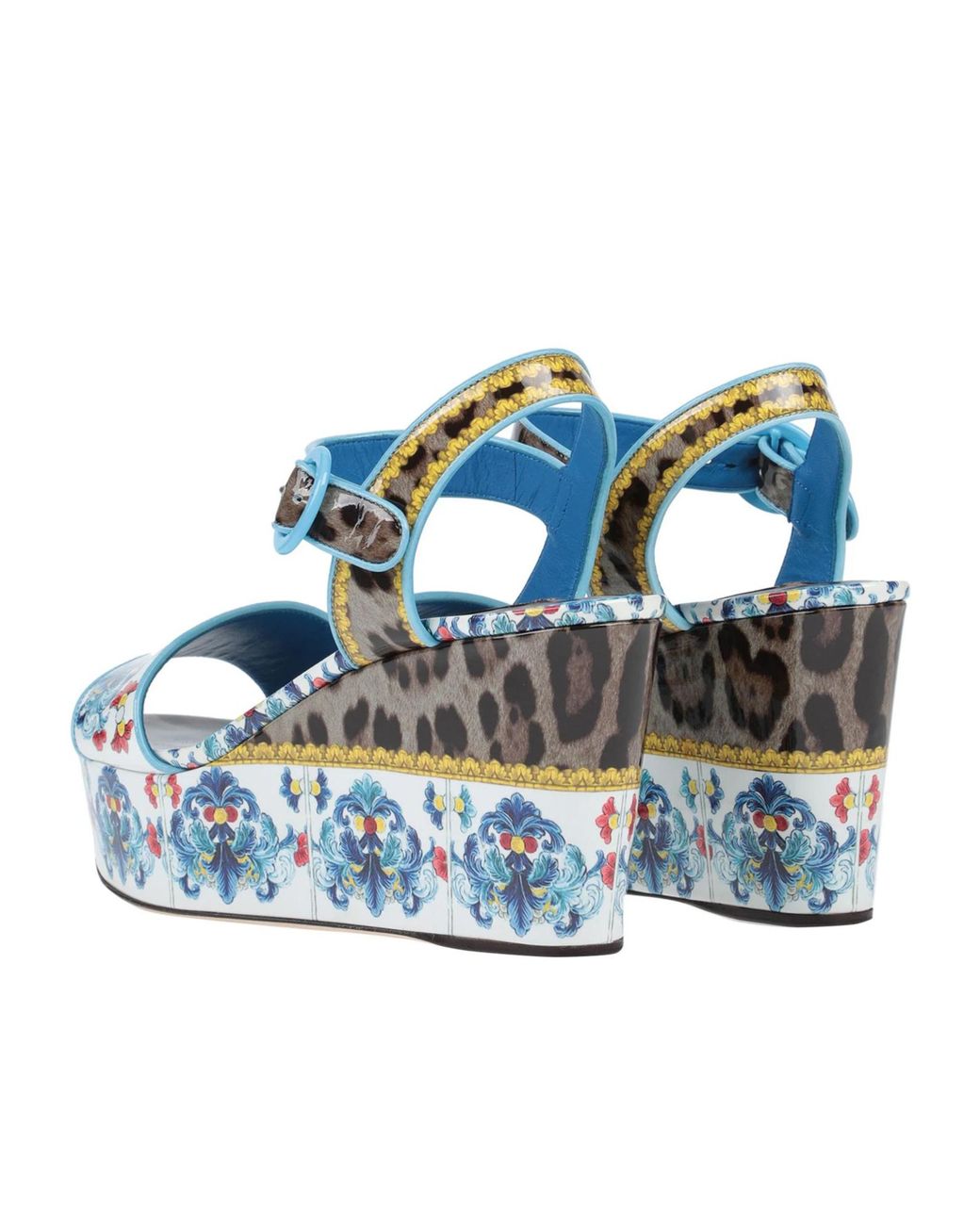 Dolce & Gabbana Blue Printed Sandals