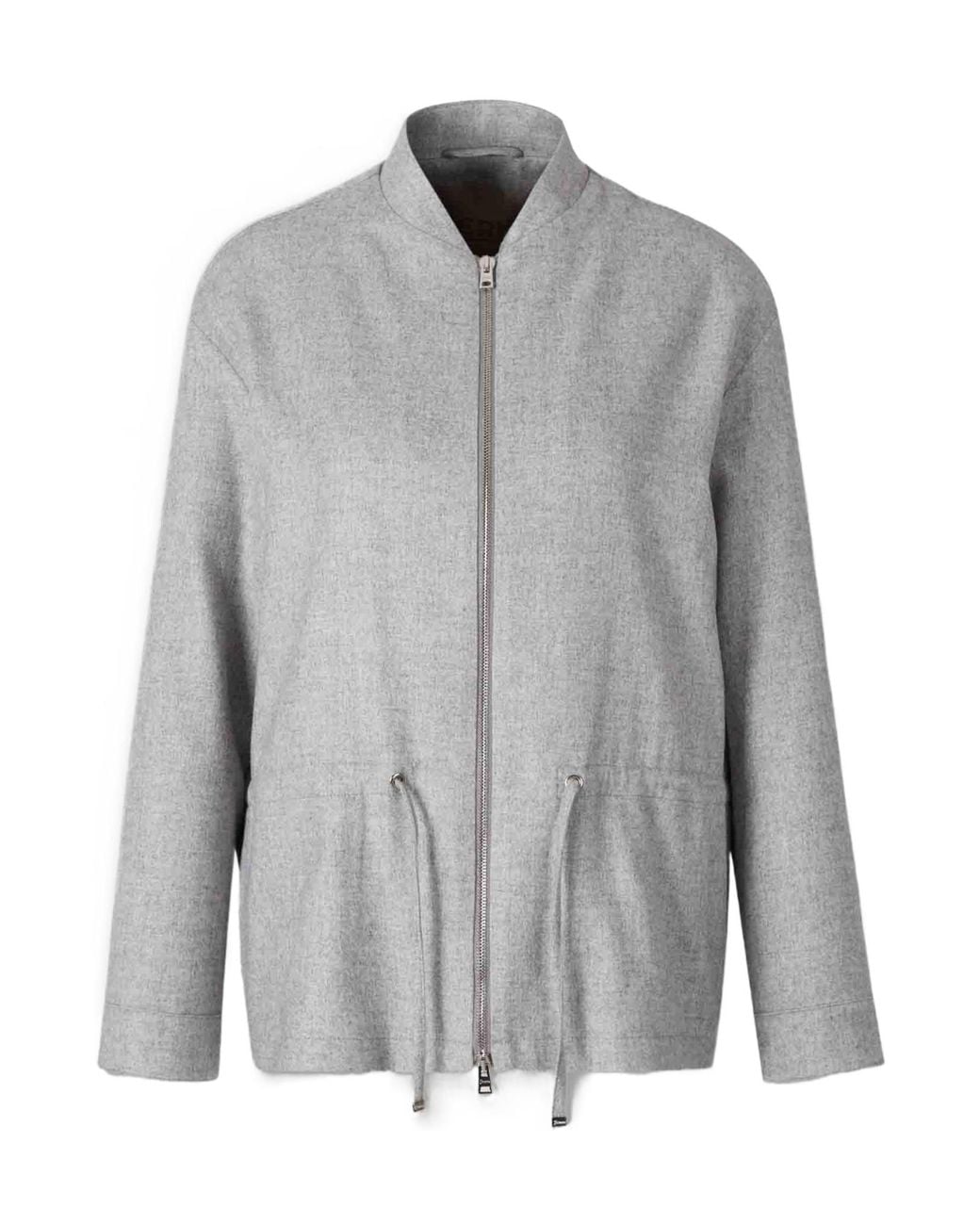 Herno Gray Zip-Up Drawstring Jacket