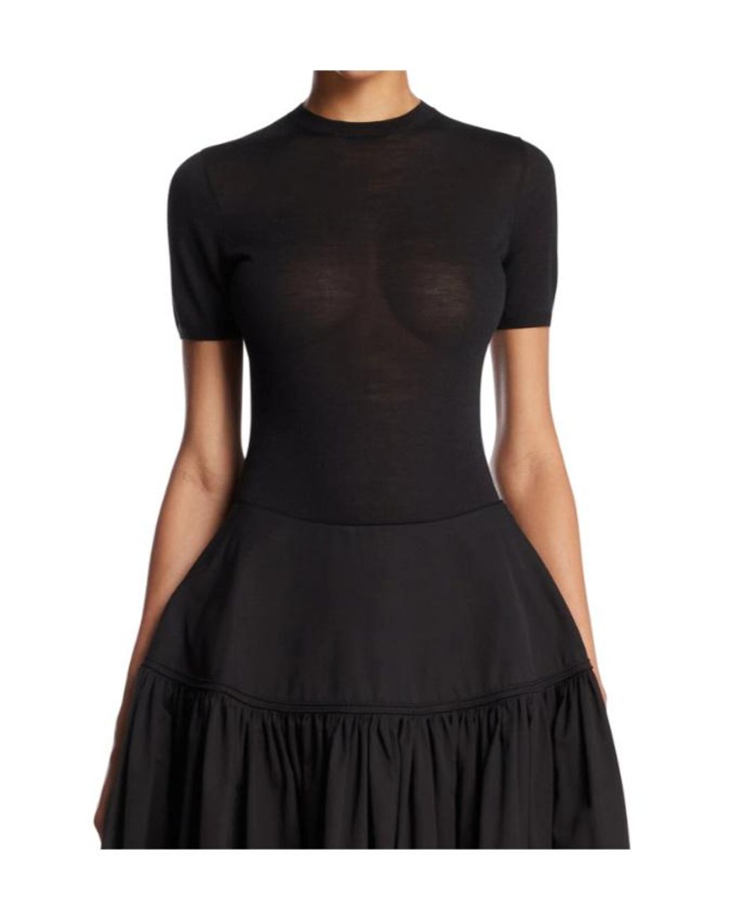 Alaïa Black Short-Sleeved Bodysuit