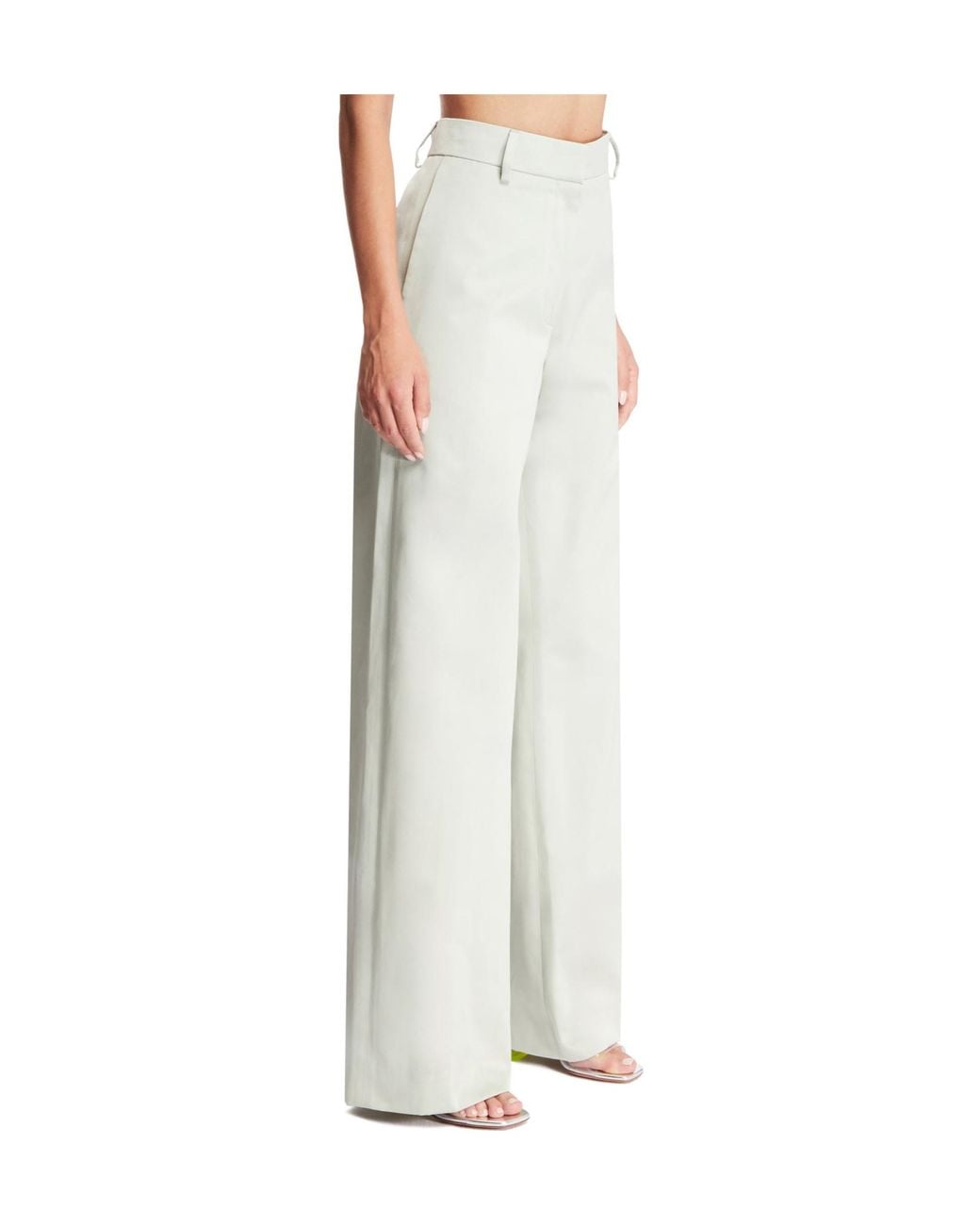 Dries Van Noten White Taffeta Trousers