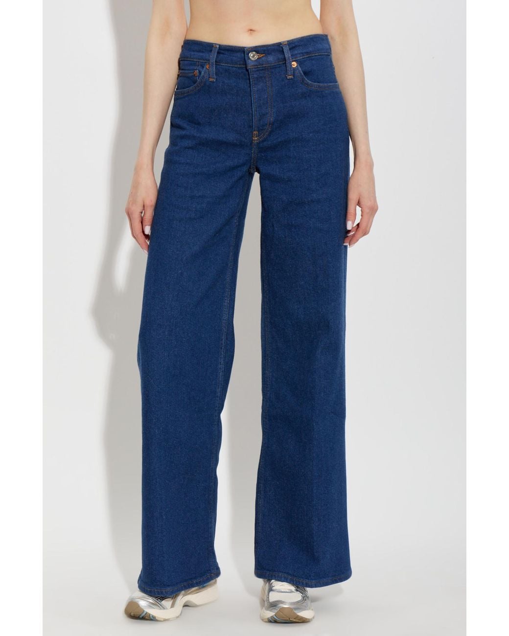 Re/done Blue High-Rise Wide-Leg Jeans