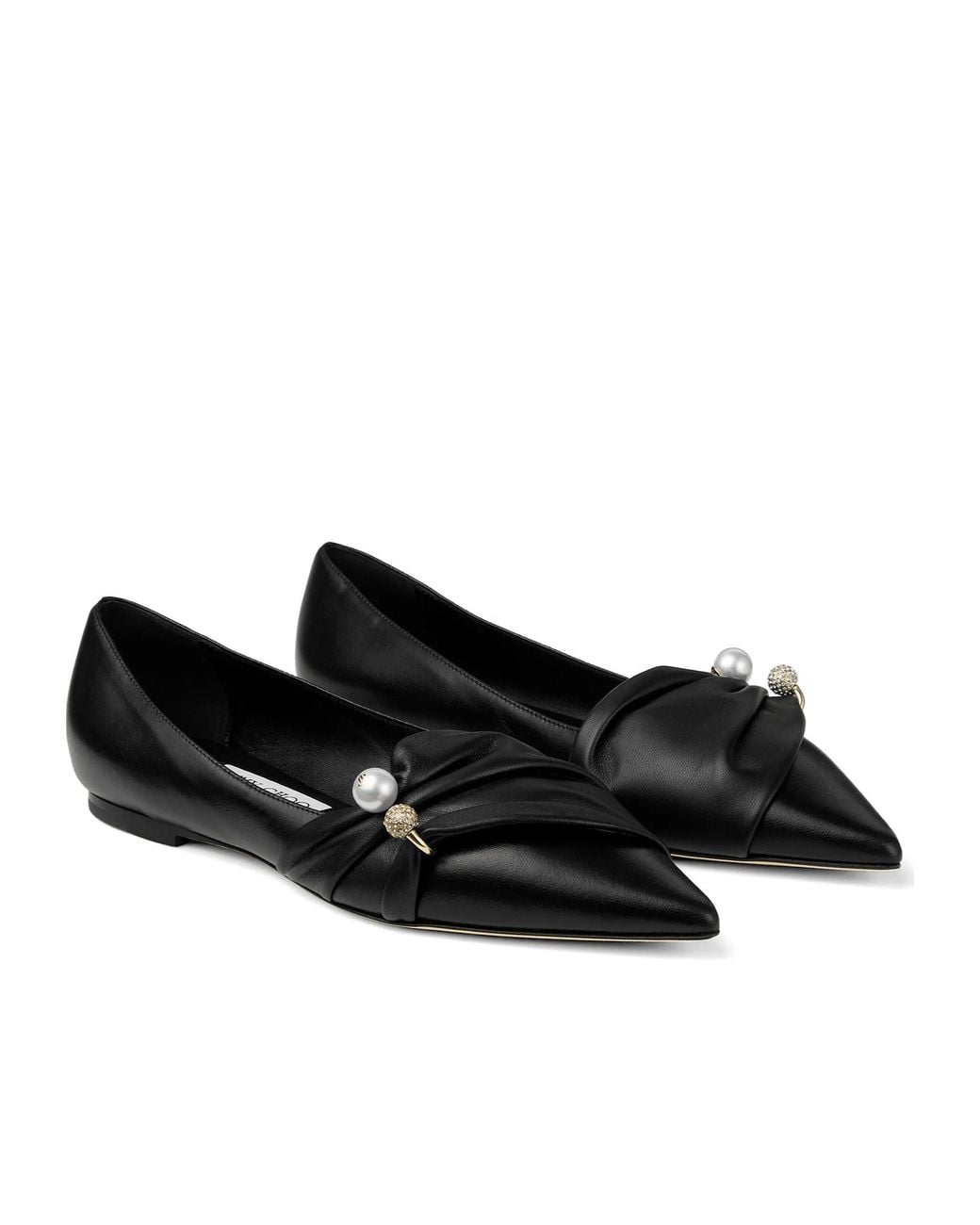 Jimmy Choo Black Rafi Embellished Ballet Flats